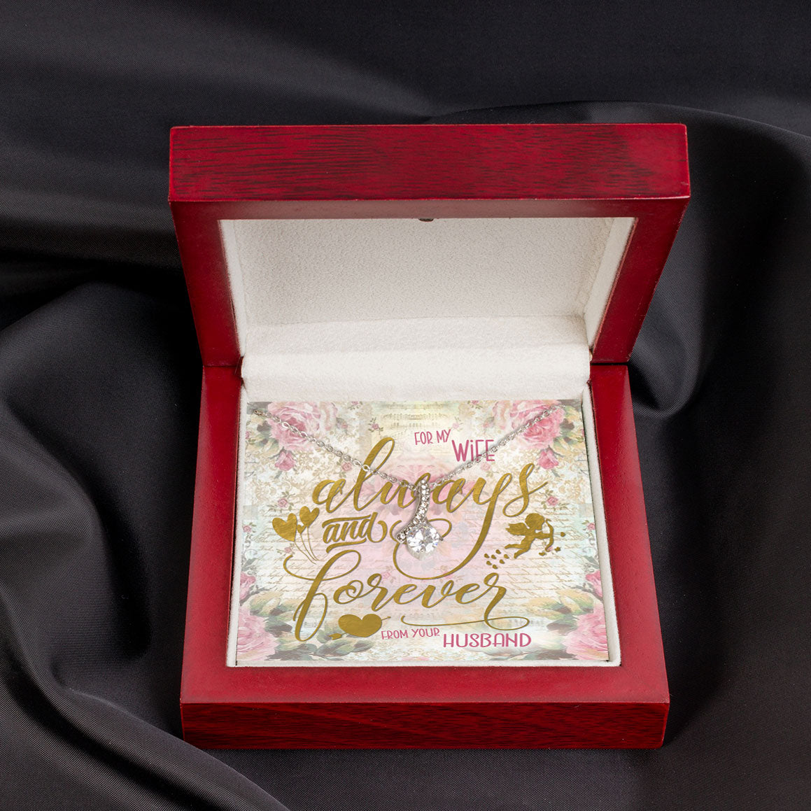 To My Wife - Always and Forever Two Hearts Necklace