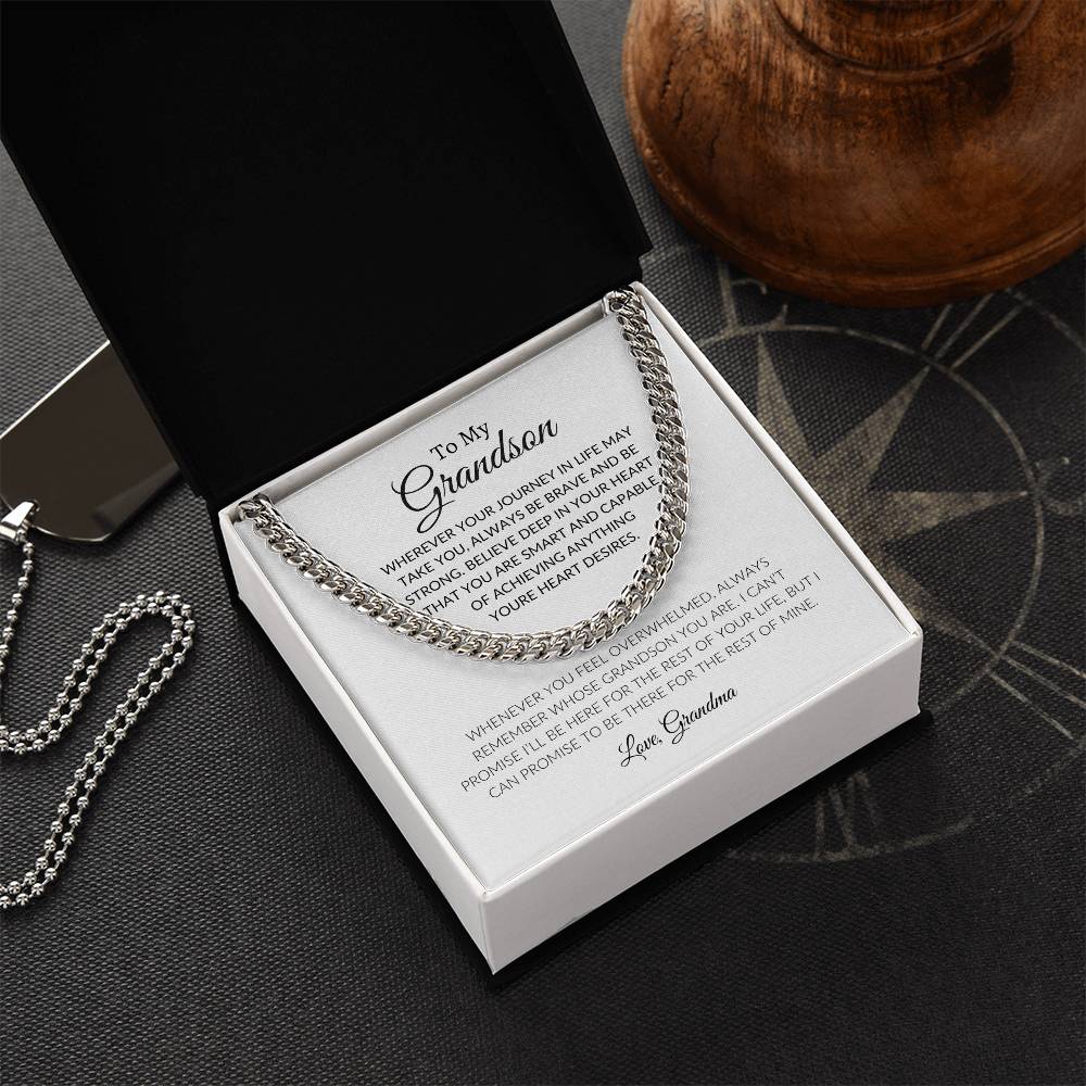 To My Grandson | Smart and Capable | Cuban Chain Necklace