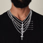 To My Son | Do Your Best | Cuban Chain Artisan Cross Necklace (Blk)