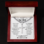 To My Son | Do Your Best | Cuban Chain Artisan Cross Necklace (Blk)