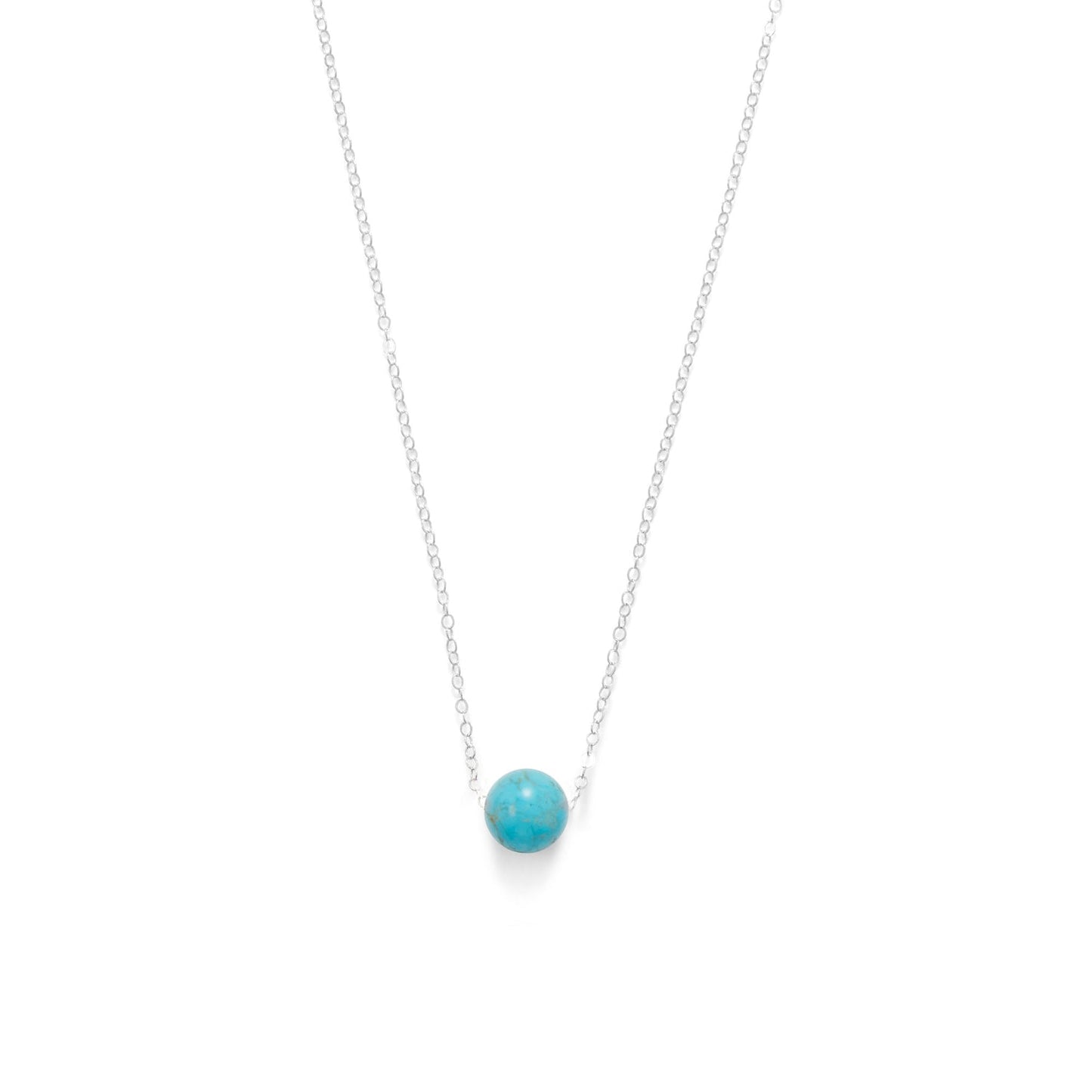 16" + 2" Floating Blue Magnesite Bead Necklace