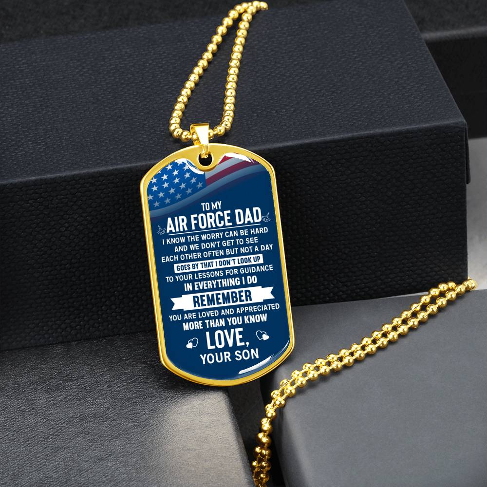 Air Force Dad - You Are Loved Custom Dog Tag Necklace