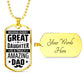 Amazing Dad Custom Dog Tag Necklace