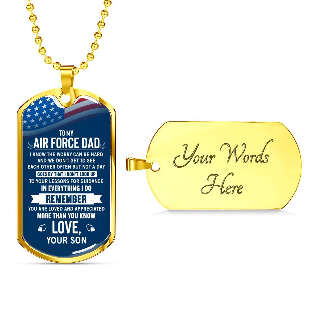 Air Force Dad - You Are Loved Custom Dog Tag Necklace
