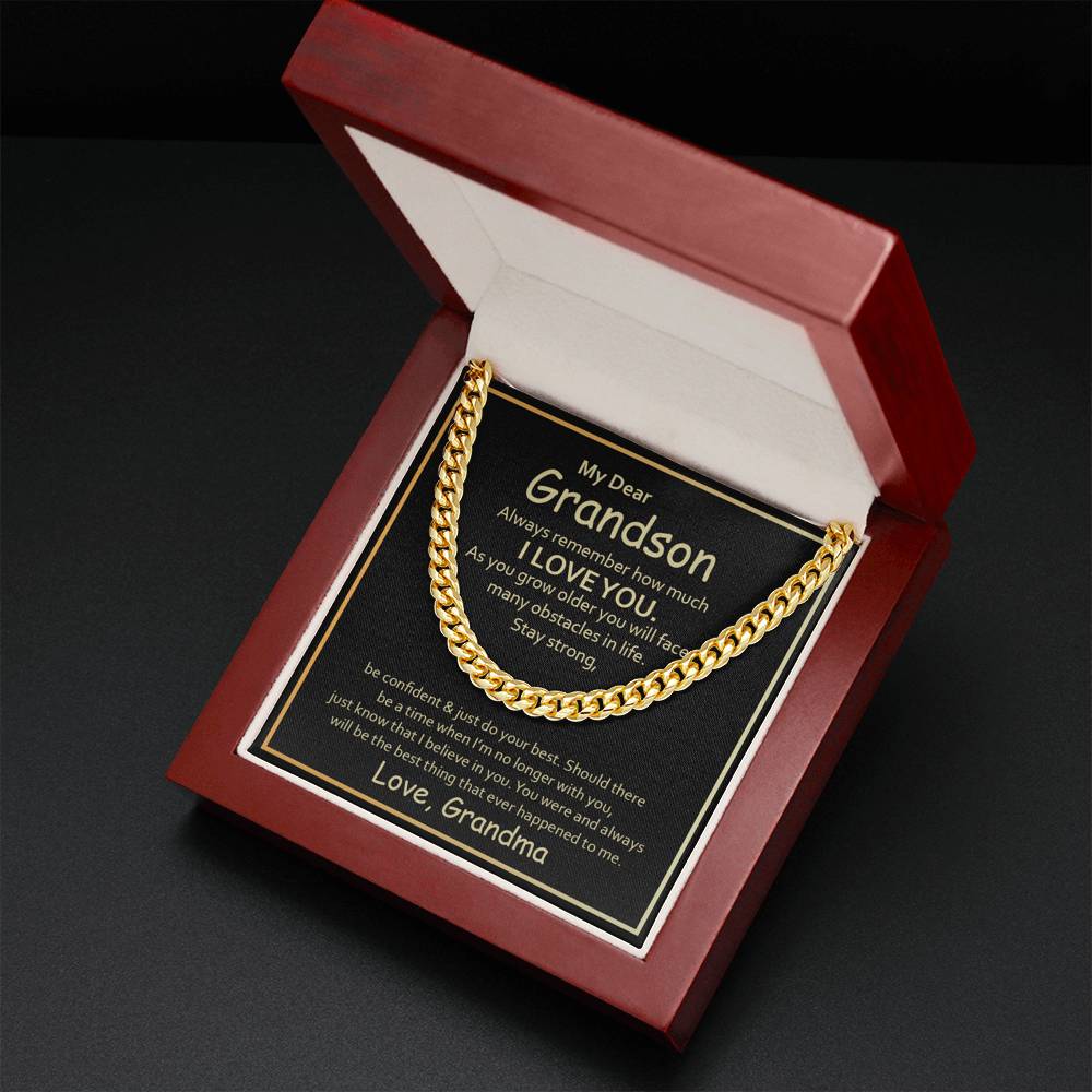 To My Grandson - Cuban link Chain Necklace