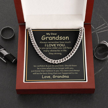 To My Grandson - Cuban link Chain Necklace