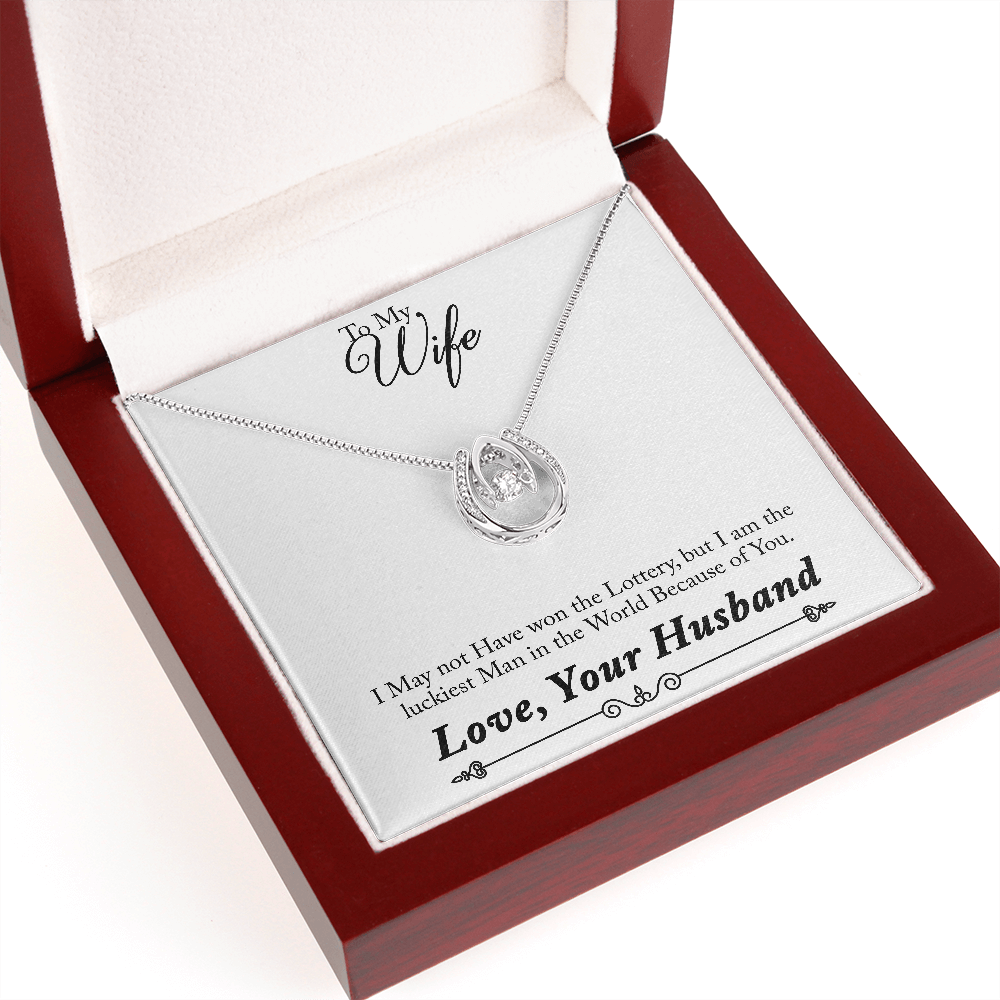To My Wife - Luckiest Man Pendant Necklace