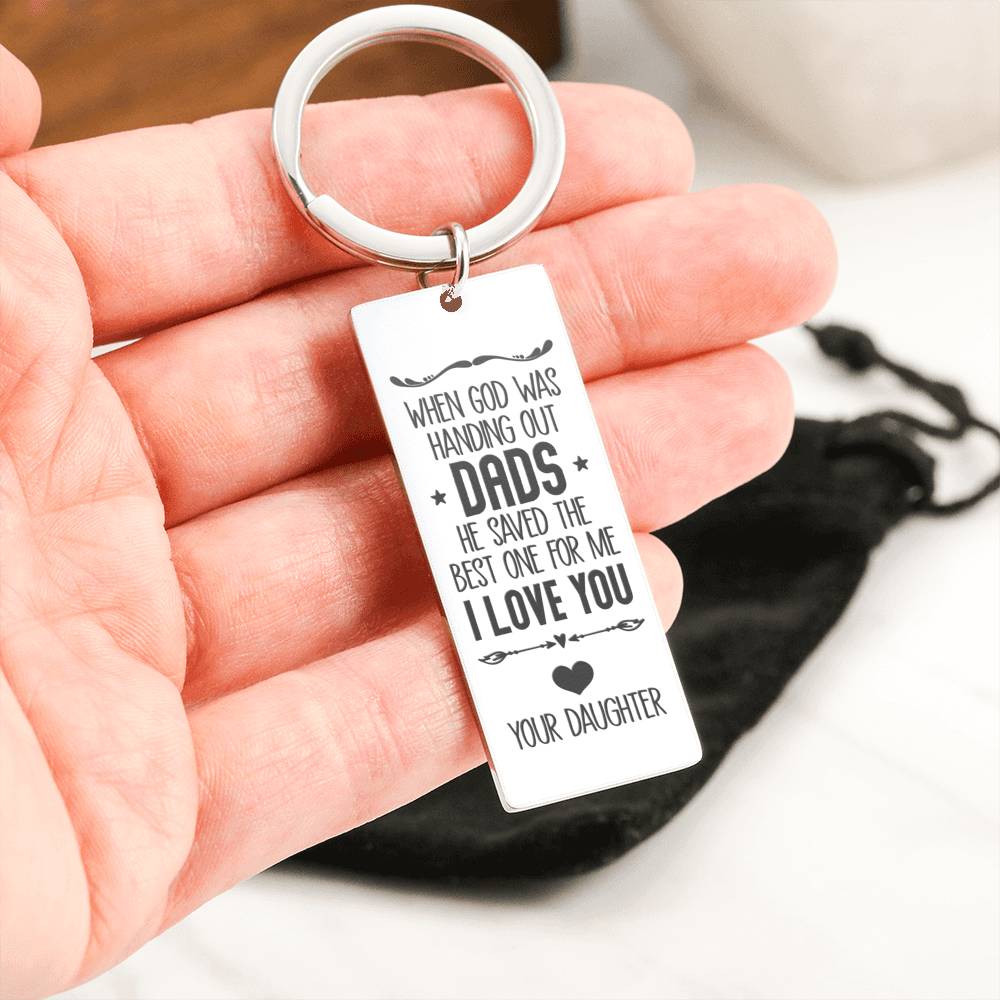 Give Dad this personalized keyring and he'll treasure it for years to come. Comes with a heart-felt message on the front. You can add  your message on the back.