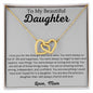 Beautiful Daughter - Amazing Woman - Interlocking Hearts Necklace