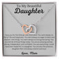 Beautiful Daughter - Amazing Woman - Interlocking Hearts Necklace