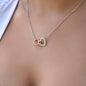 Beautiful Daughter - Amazing Woman - Interlocking Hearts Necklace