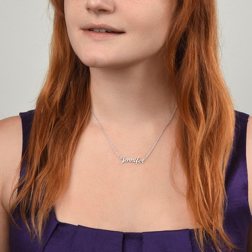 My Girlfriend - Luckiest Man Name Necklace