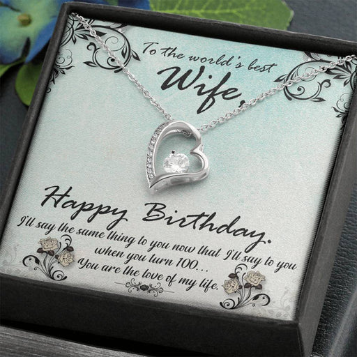 Your wife will cherish these memorable Forever Loved Necklace for years to come. Makes a great birthday gift and comes with a heart-felt message card. Get Free worldwide shipping from the United States.