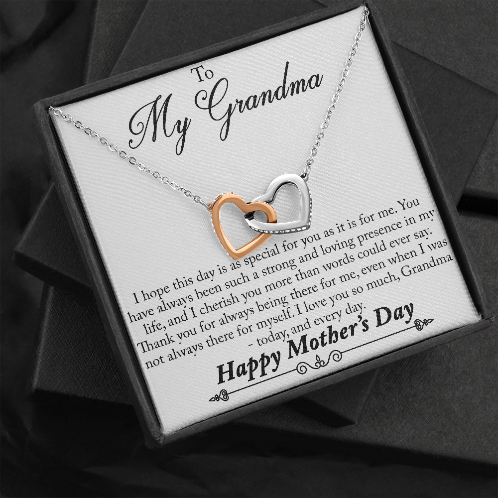This beautiful interlocking necklace is the perfect symbol of never-ending love. And it says happy mothers day grandma like not other gift. It's a versatile piece that can be worn on its own or layered with other necklaces for a more stylish look. Made of high-quality materials, it's a jewelry box essential you'll reach for time and time again.
