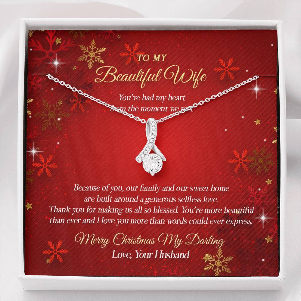 To My Beautiful wife - Because Of You Necklace