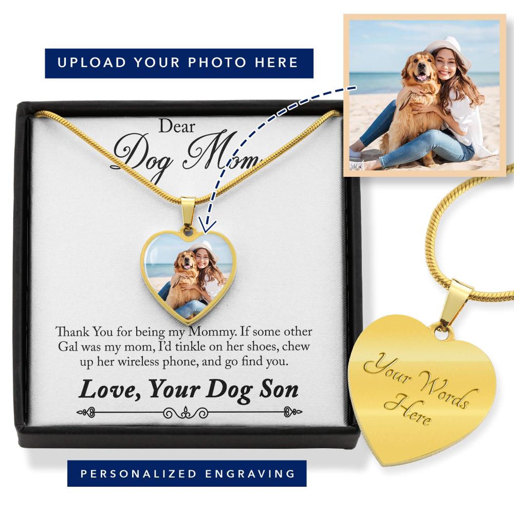 To My Dog Mom Heart Necklace